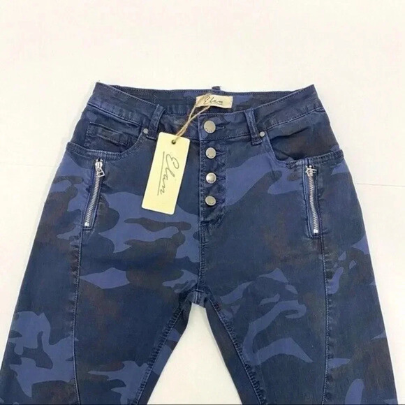 Elan Skinny Jeans Pants Camo Jayme Button Fly  Blue High Rise Women's Size S NEW - Picture 6 of 11